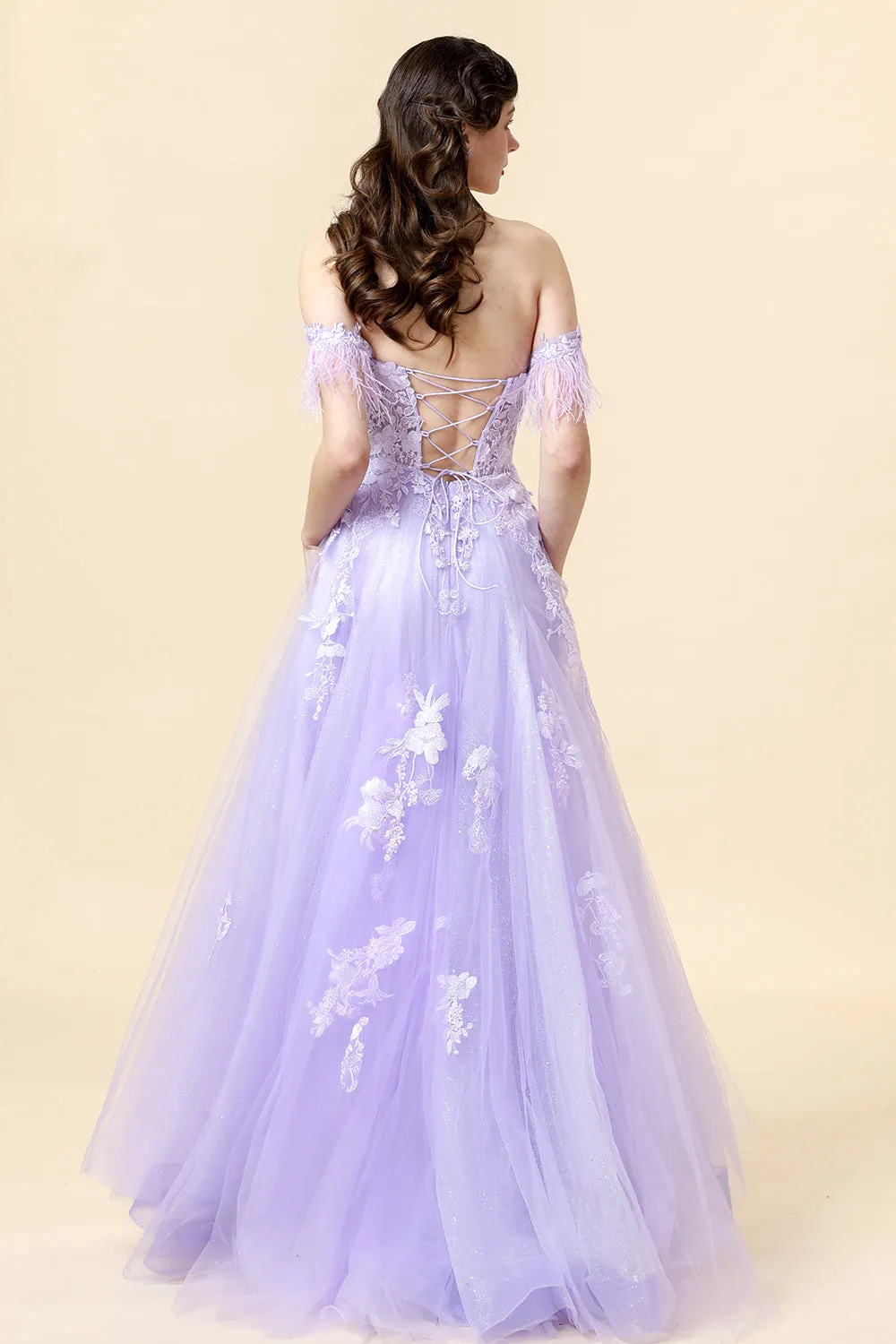 A Line Sweetheart Purple Long Prom Dress with Appliques sold by Zapaka product image thumbnail 2