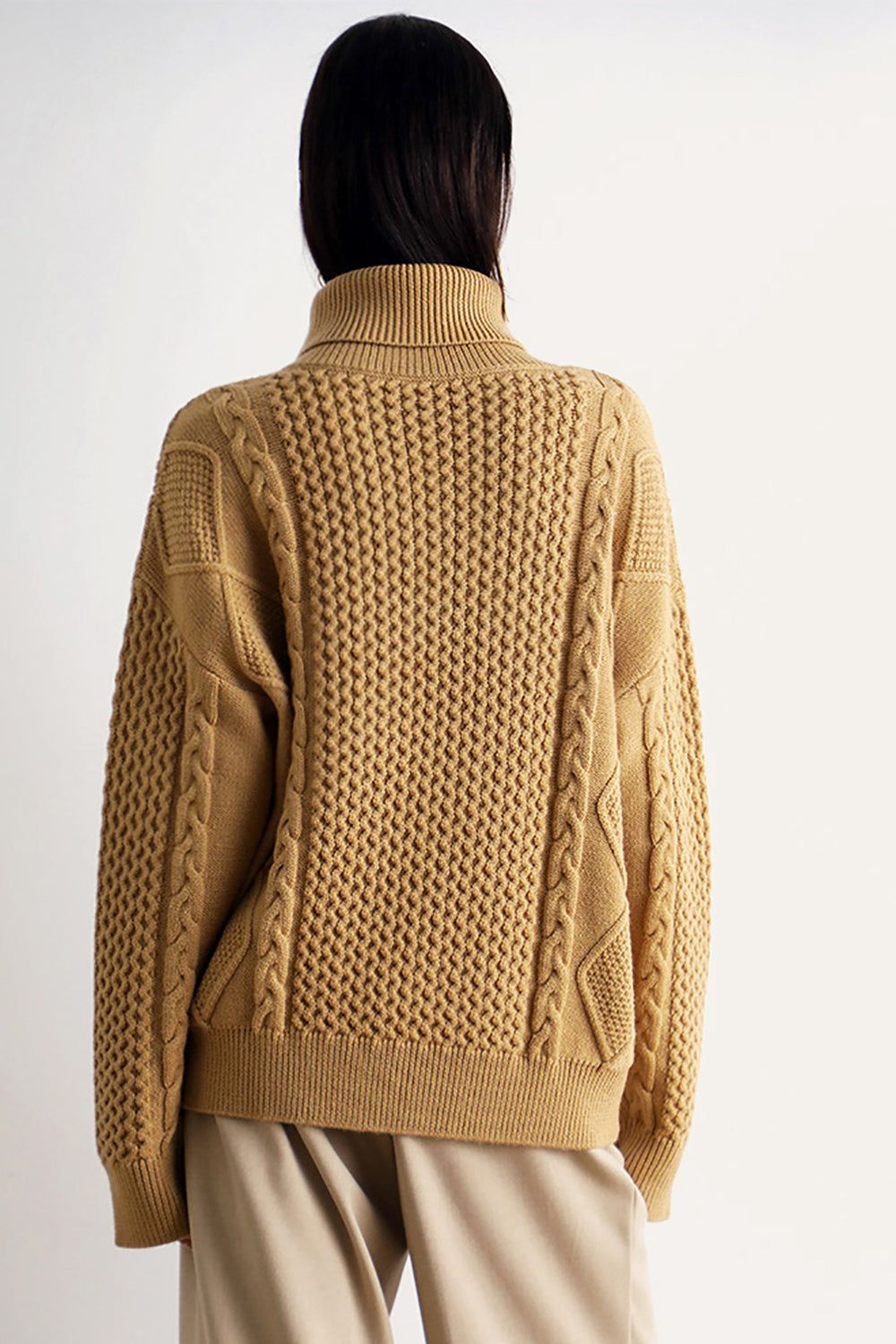 Camel Knitted Turtleneck Sweater sold by Zapaka product image thumbnail 2