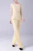 Daffodil Long Sleeves Lace Top Mother of the Bride Pant Suits sold by Zapaka