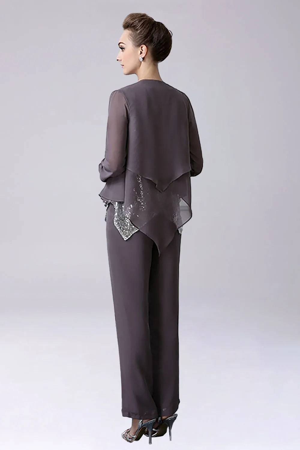 Dusk Sequin 3 Pieces Mother of the Bride Pant Suits sold by Zapaka product image thumbnail 2