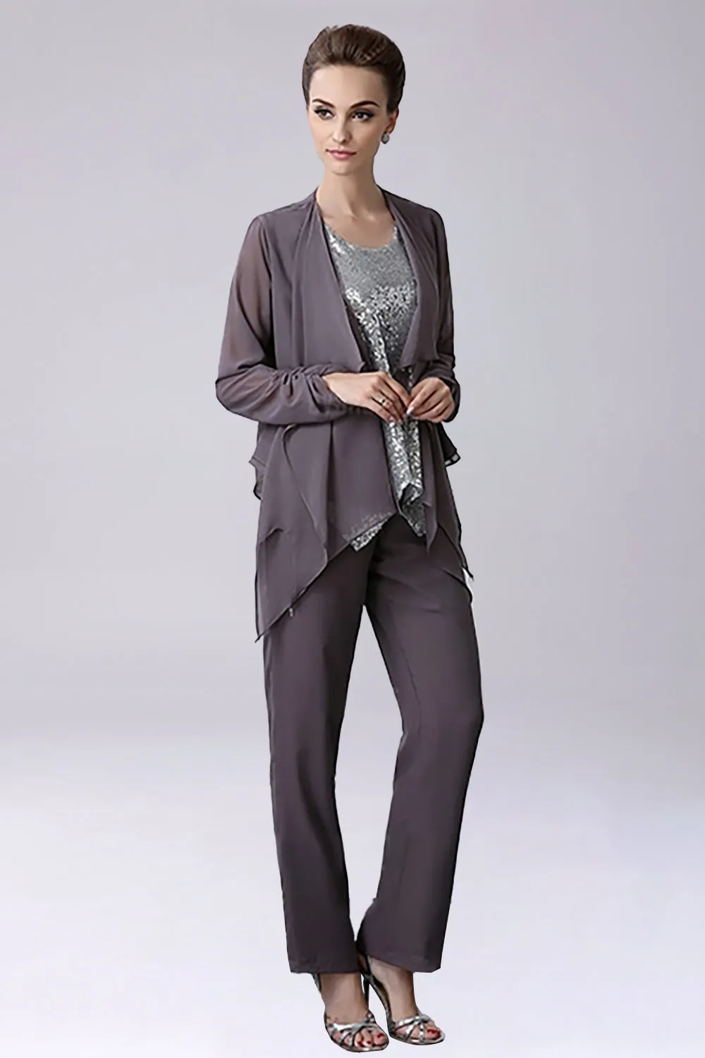 Dusk Sequin 3 Pieces Mother of the Bride Pant Suits sold by Zapaka product image thumbnail 3