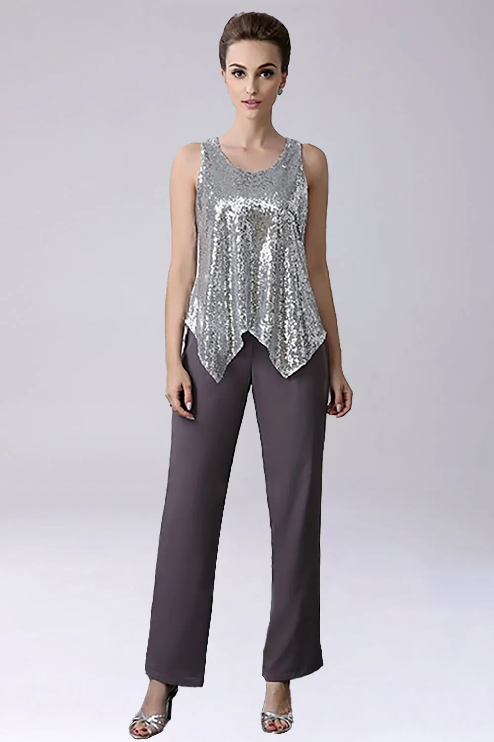 Dusk Sequin 3 Pieces Mother of the Bride Pant Suits sold by Zapaka product image thumbnail 4
