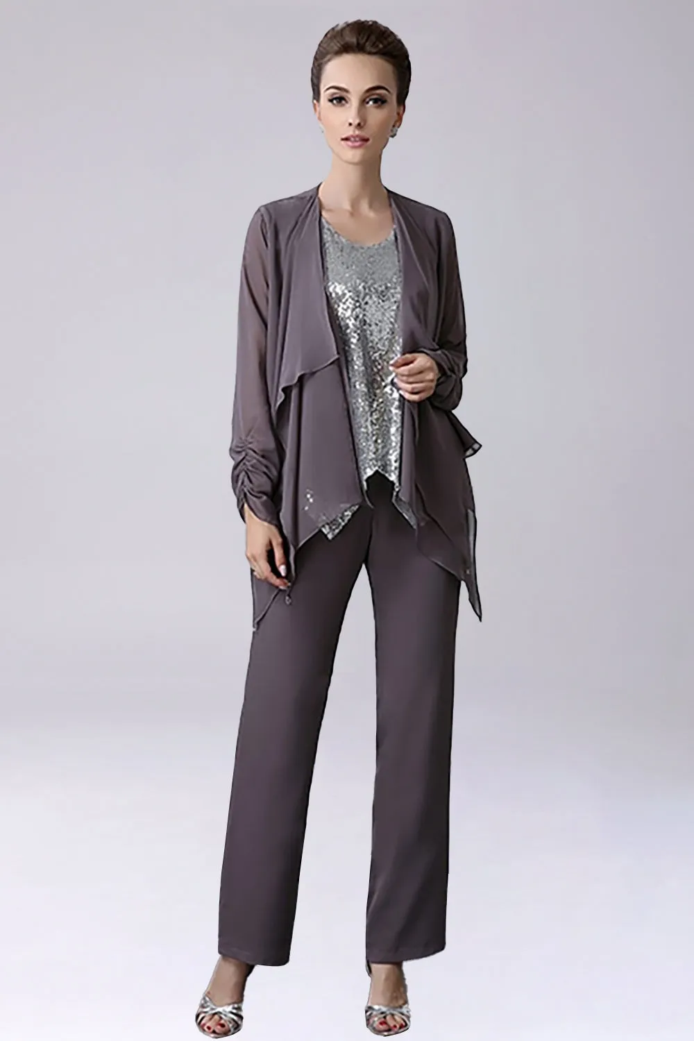 Dusk Sequin 3 Pieces Mother of the Bride Pant Suits sold by Zapaka