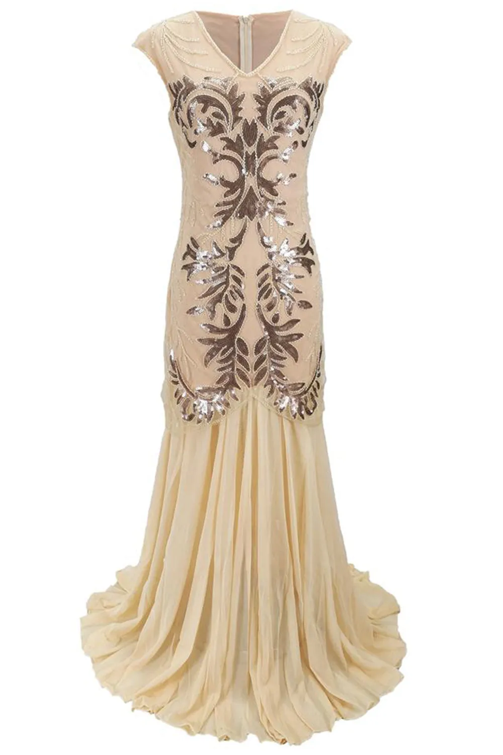 Long Sequin 1920s Gatsby Dress sold by Zapaka