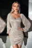 Long Sleeves Sparkly Cocktail Dress sold by Zapaka