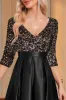Black A-Line V Neck Sequins Short Sleeves Long Prom Dress sold by Zapaka