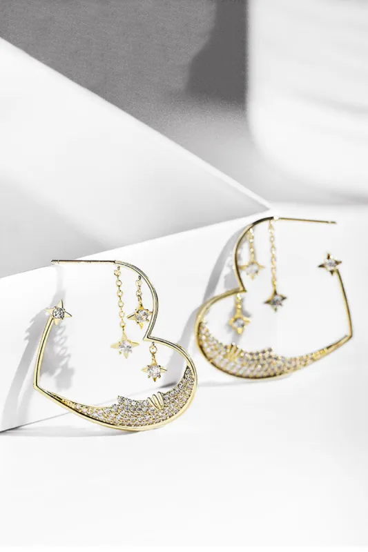 Golden Heart Earring sold by Zapaka