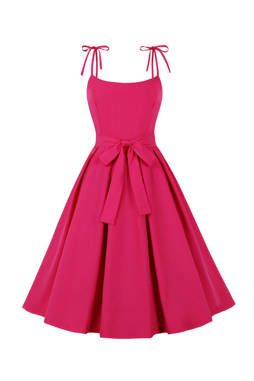A Line Fuchsia 1950s Dress with Bowknot sold by Zapaka