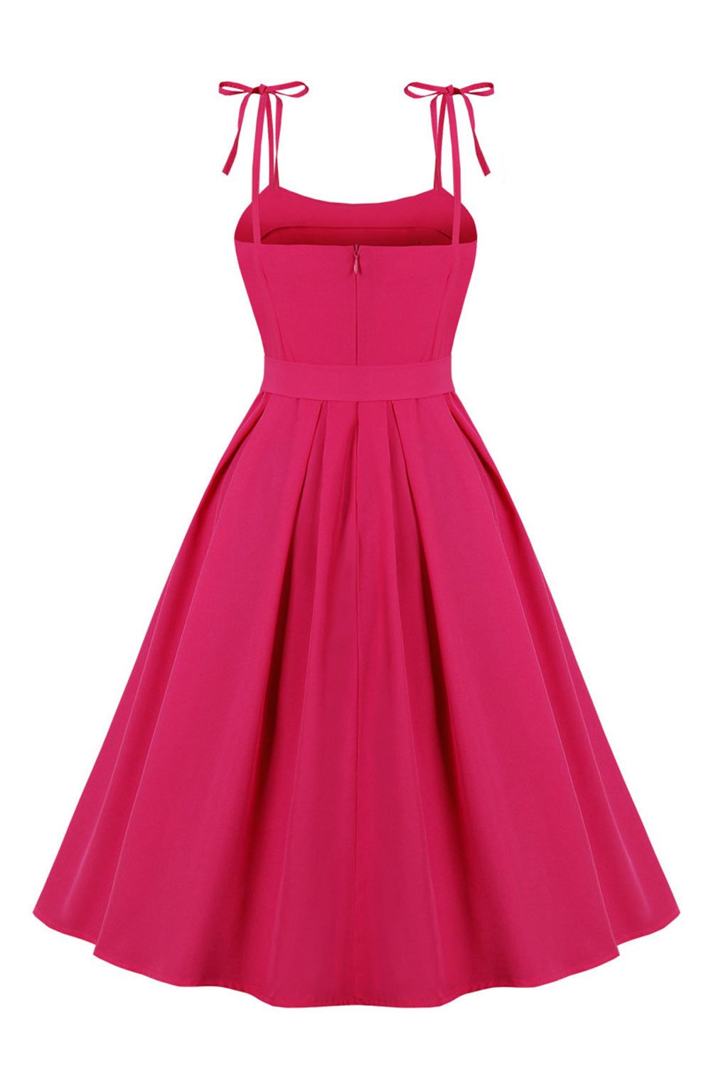 A Line Fuchsia 1950s Dress with Bowknot sold by Zapaka product image thumbnail 2