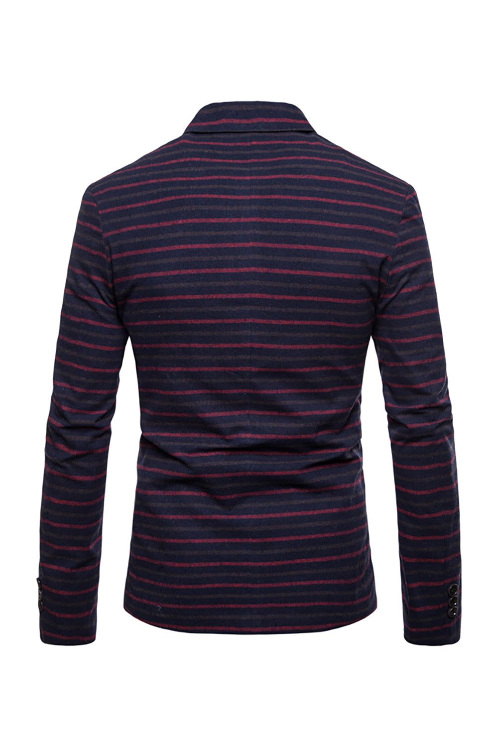 Navy Notched Lapel Orange Striped Men's Blazer sold by Zapaka product image thumbnail 5