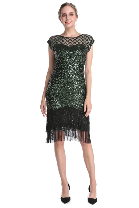 Dark Green Sequin 1920s Dress sold by Zapaka