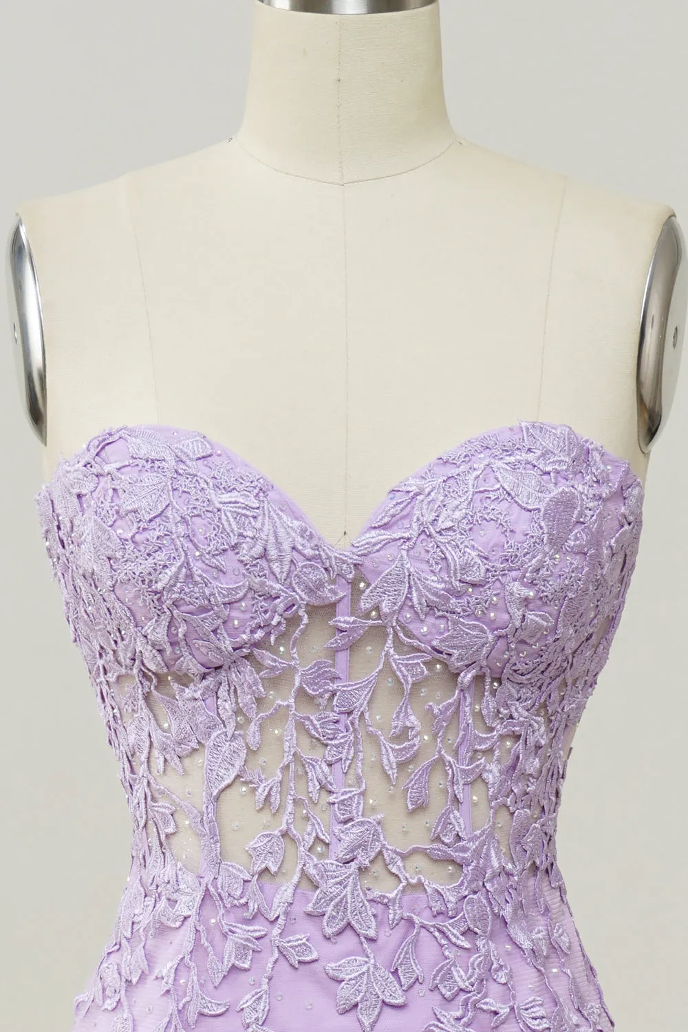Purple Sweetheart Neck Mermaid Prom Dress With Appliques sold by Zapaka product image thumbnail 4