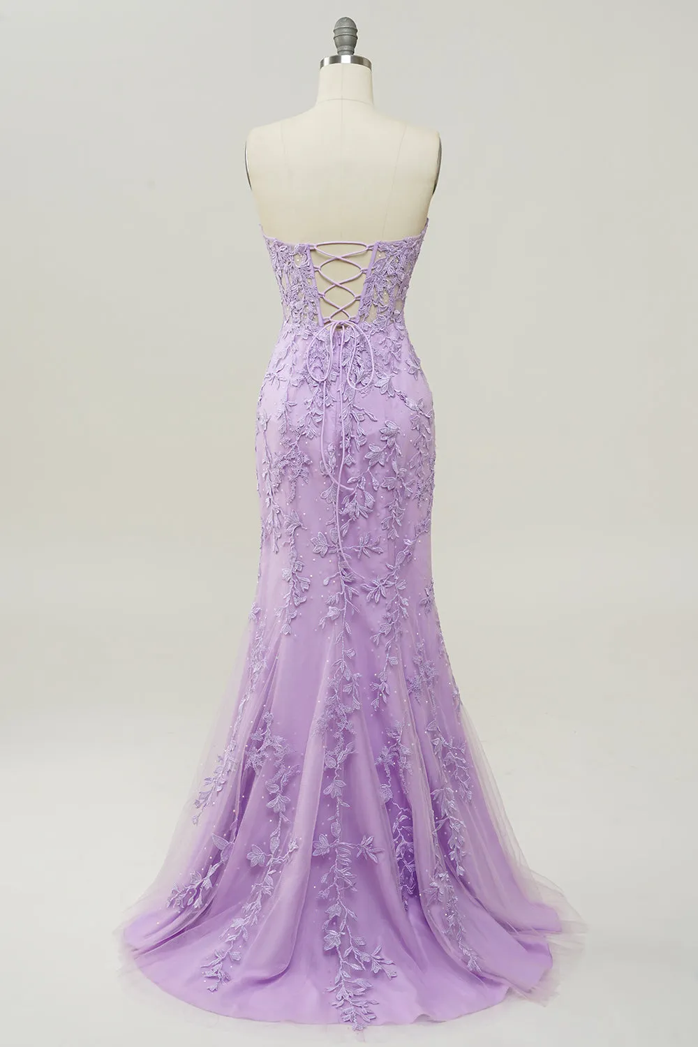 Purple Sweetheart Neck Mermaid Prom Dress With Appliques sold by Zapaka product image thumbnail 2
