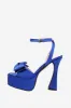 Chunky Hot Pink High Heel Sandals with Bow sold by Zapaka