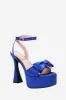 Chunky Hot Pink High Heel Sandals with Bow sold by Zapaka