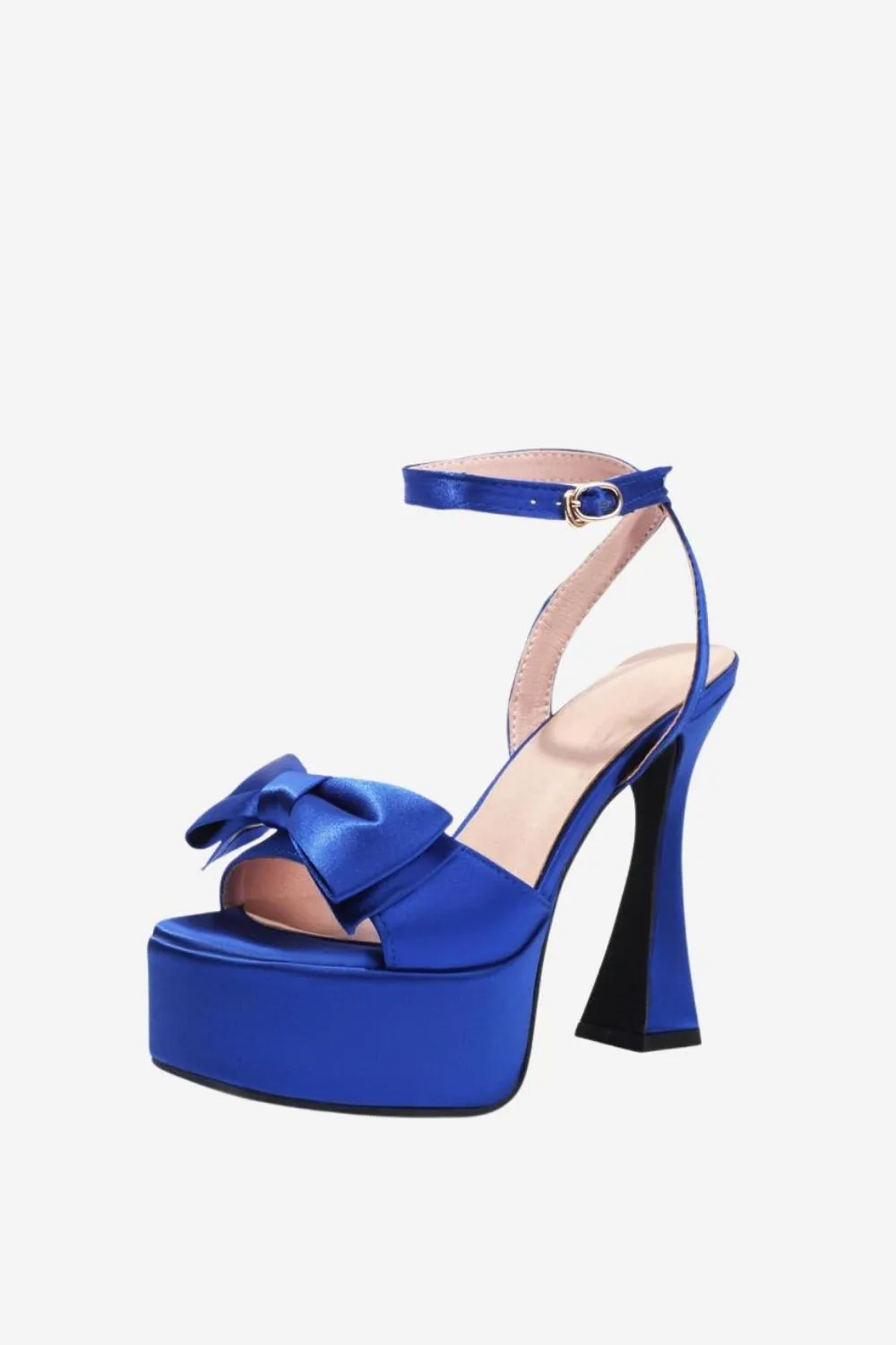 Chunky Hot Pink High Heel Sandals with Bow sold by Zapaka product image thumbnail 5