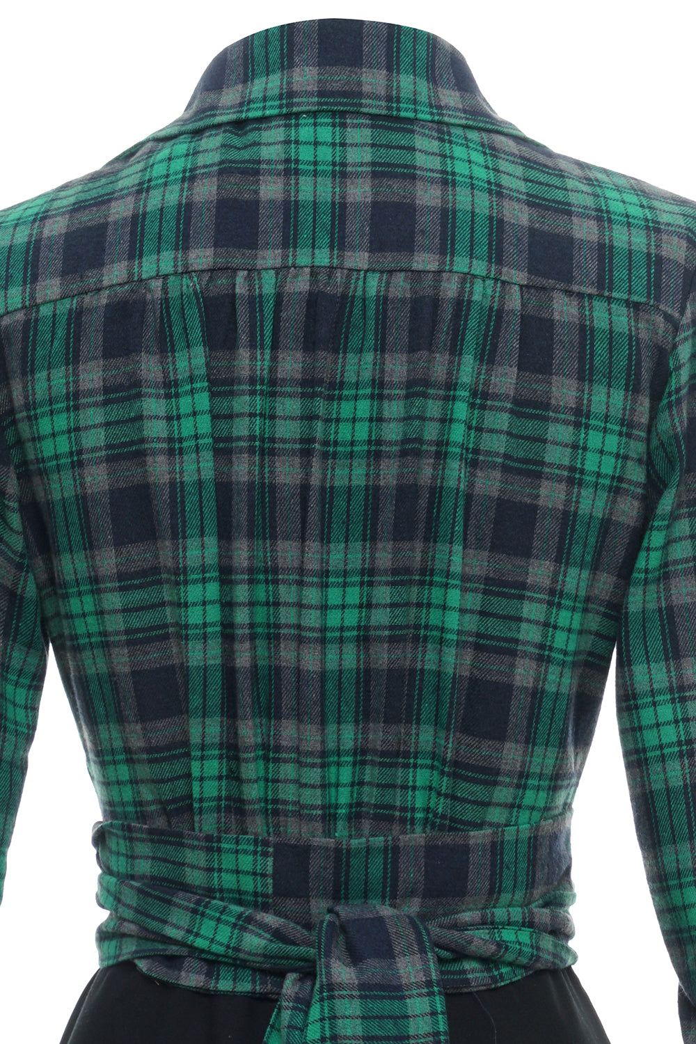 Green Plaid Vintage Dress with Long Sleeves sold by Zapaka product image thumbnail 5