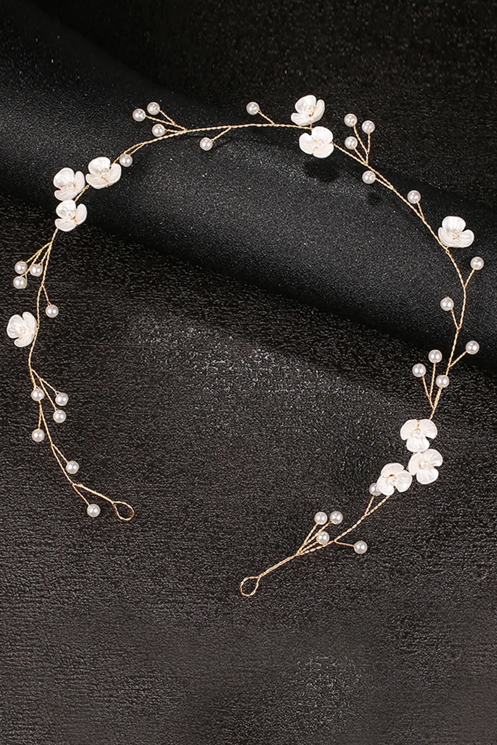 Flower Golden Bridal Headband sold by Zapaka