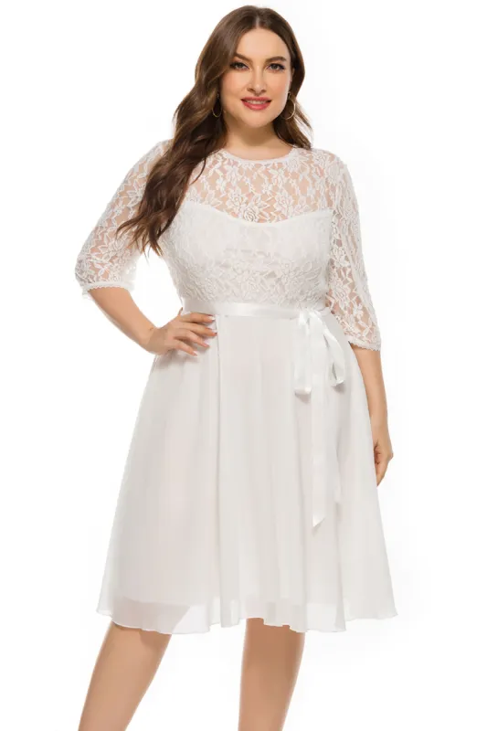 Plus Size Burgundy Lace Party Dress made by Zapaka