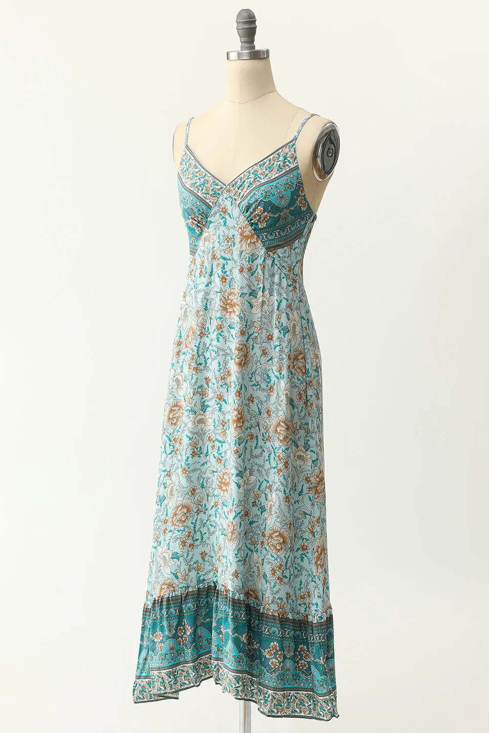 Spaghetti Straps Blue Bohemia Style Dress sold by Zapaka product image thumbnail 3
