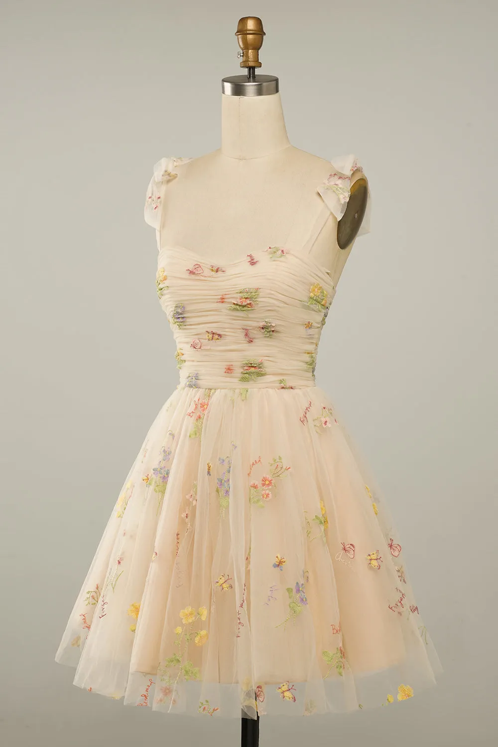 Sweetheart Champagne Short Homecoming Dress with Embroidery sold by Zapaka product image thumbnail 3