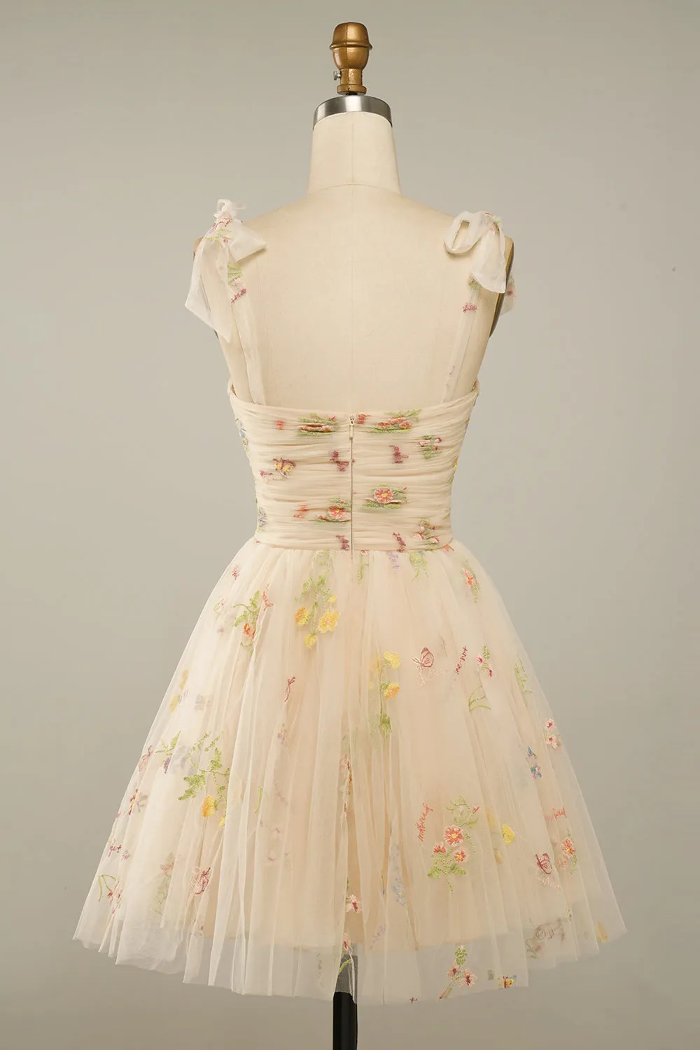 Sweetheart Champagne Short Homecoming Dress with Embroidery sold by Zapaka product image thumbnail 2