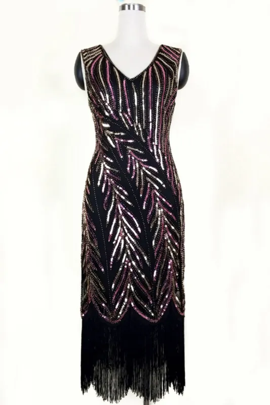 Sequin Great Gatsby Dress with Fringes sold by Zapaka