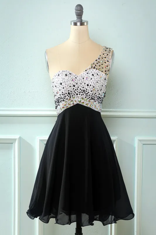 One Shoulder Sequins Cocktail Dress sold by Zapaka