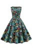Green Leaves Printed Vintage 1950s Dress sold by Zapaka