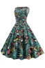 Green Leaves Printed Vintage 1950s Dress sold by Zapaka