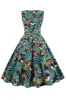 Green Leaves Printed Vintage 1950s Dress sold by Zapaka