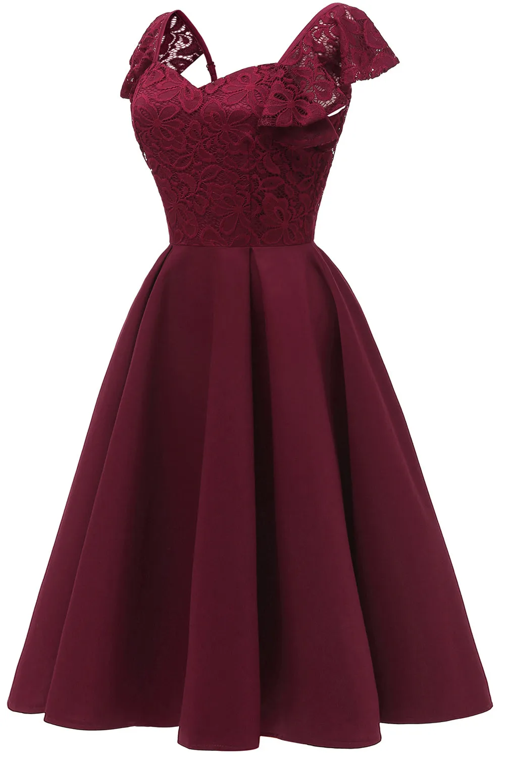 Sweetheart Burgundy Cocktail Party Dress sold by Zapaka product image thumbnail 3