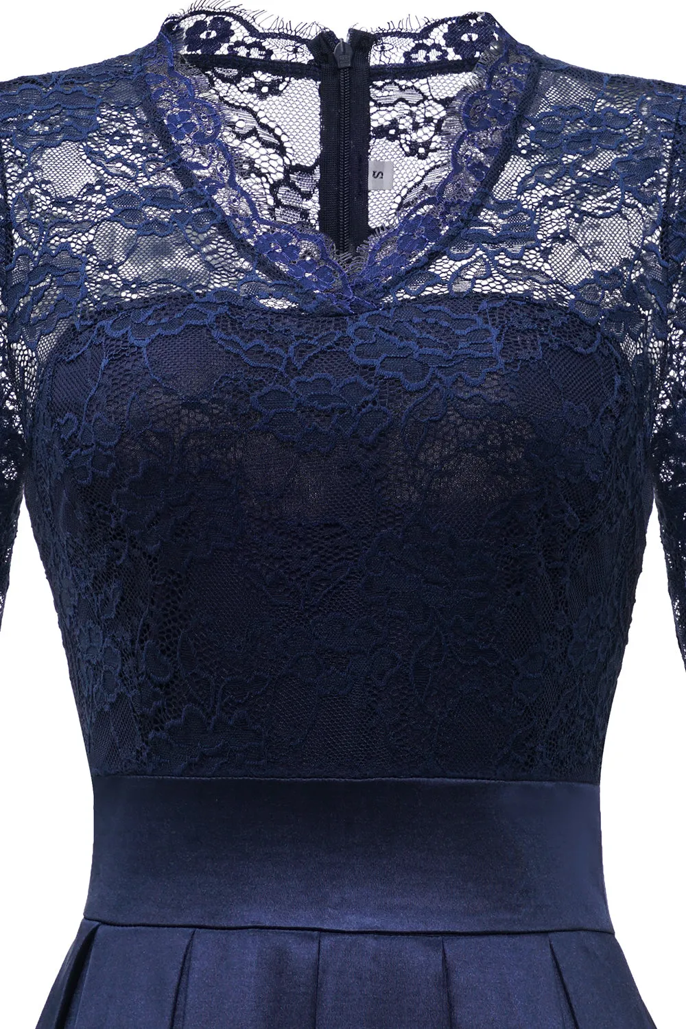 White Lace Formal Dress with Sleeves sold by Zapaka product image thumbnail 3