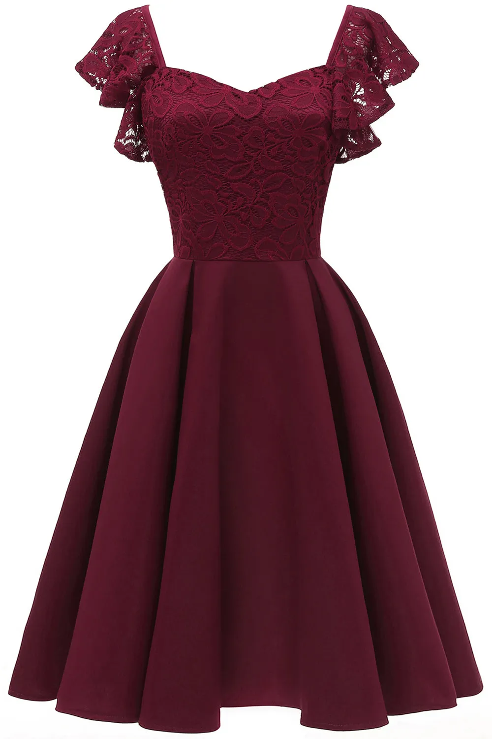 Sweetheart Burgundy Cocktail Party Dress sold by Zapaka