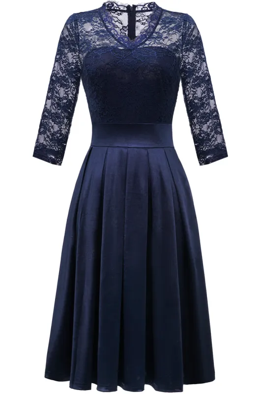 White Lace Formal Dress with Sleeves sold by Zapaka