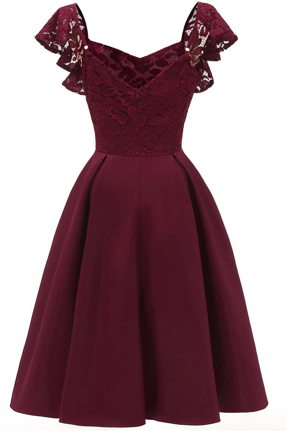 Sweetheart Burgundy Cocktail Party Dress sold by Zapaka product image thumbnail 2