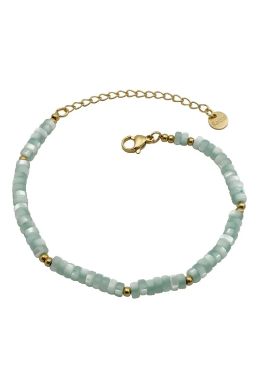 Light Green Simple Boho Beaded Bracelet sold by Zapaka