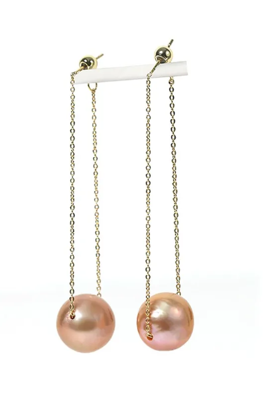 Blush Women Pearl Chain Drop Earrings sold by Zapaka