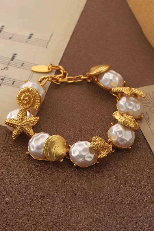 Vintage Style Golden Pearl Bracelet sold by Zapaka