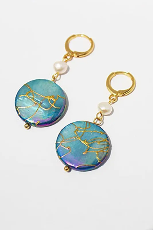 Blue Pearl Earrings sold by Zapaka