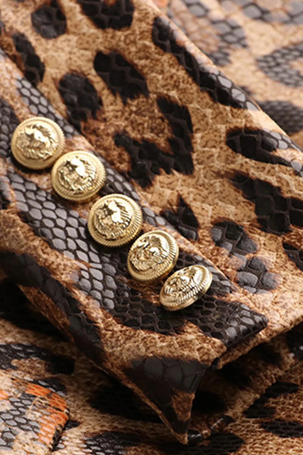 Leopard Print Peak Lapel Long Sleeves Women Blazer sold by Zapaka product image thumbnail 5