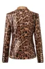 Leopard Print Peak Lapel Long Sleeves Women Blazer sold by Zapaka