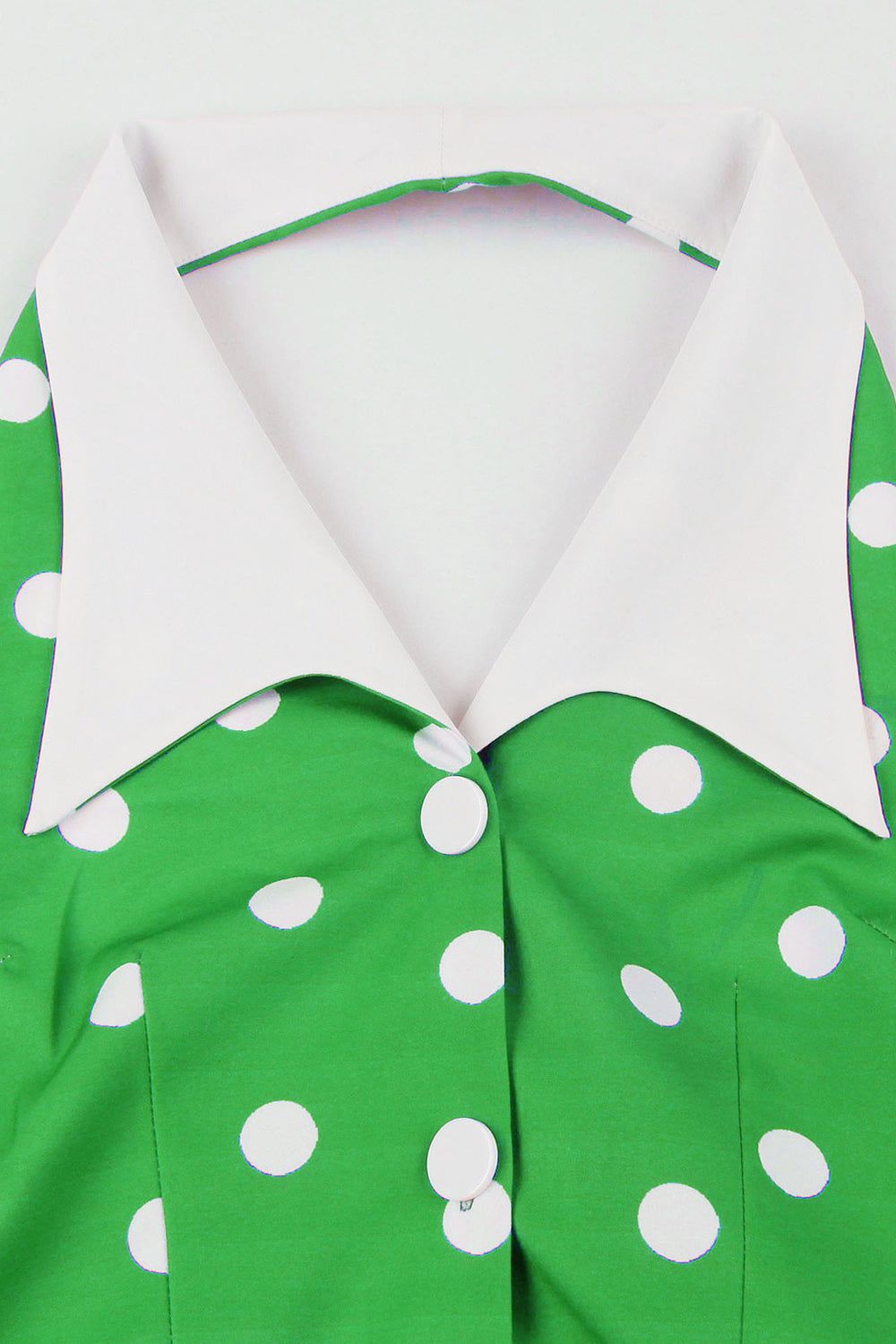 Green A Line Halter Polka Dots 1950s Dress sold by Zapaka product image thumbnail 3