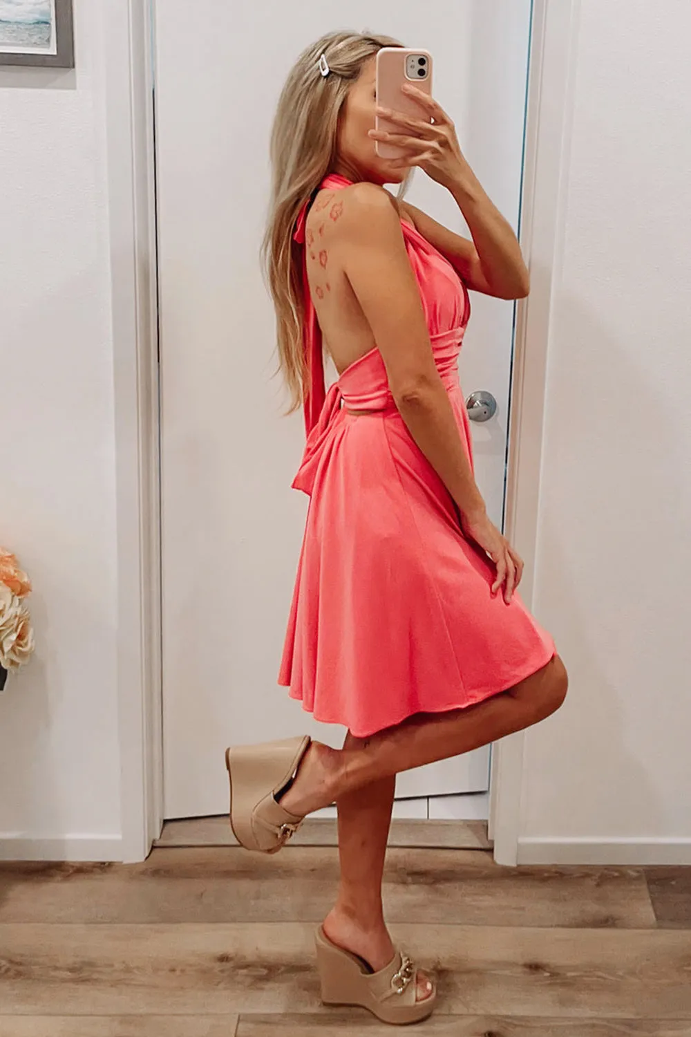 Cute Fuchsia Halter Backless Short Homecoming Dress sold by Zapaka product image thumbnail 4