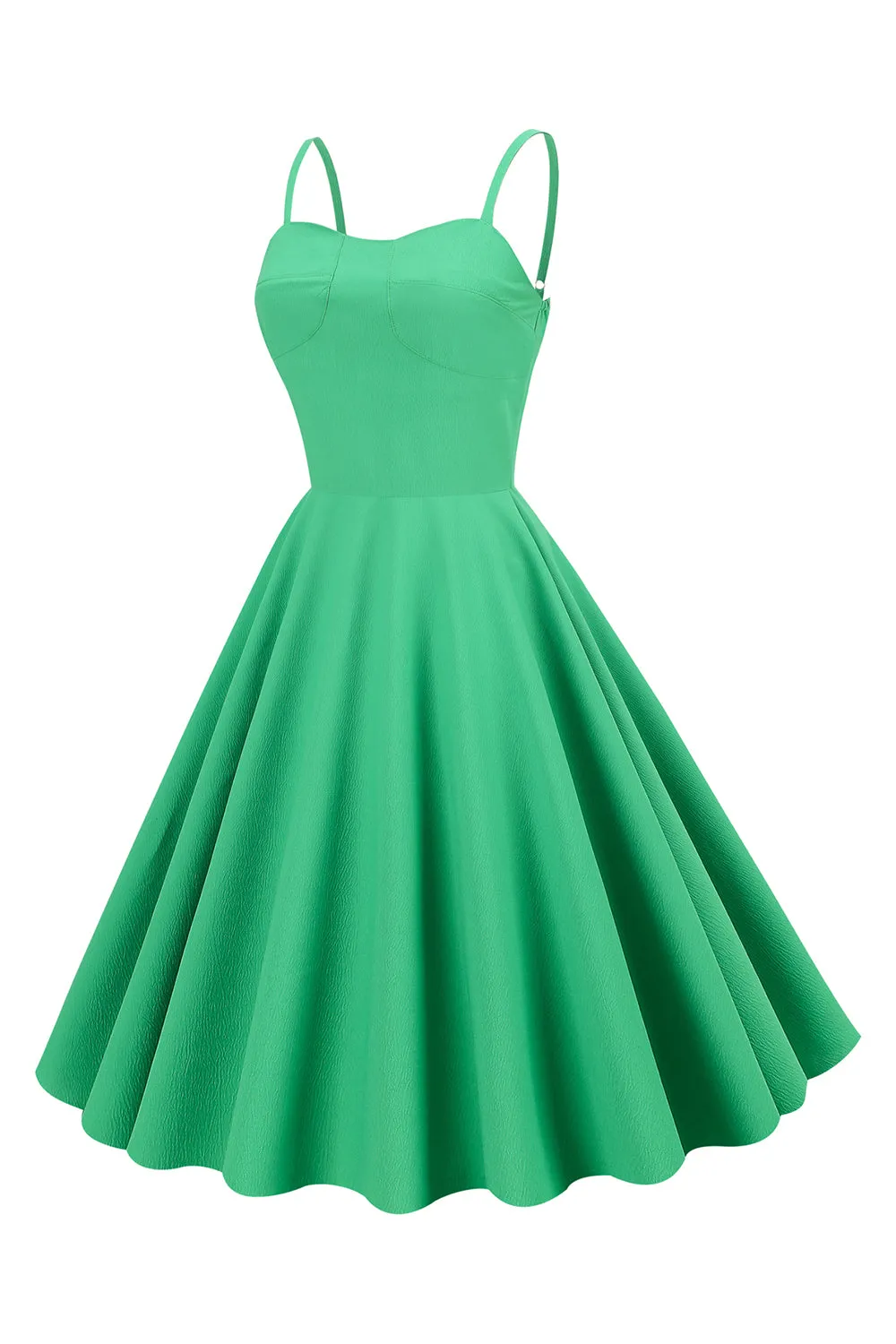 Green Spaghetti Straps 1950s Dress sold by Zapaka product image thumbnail 3