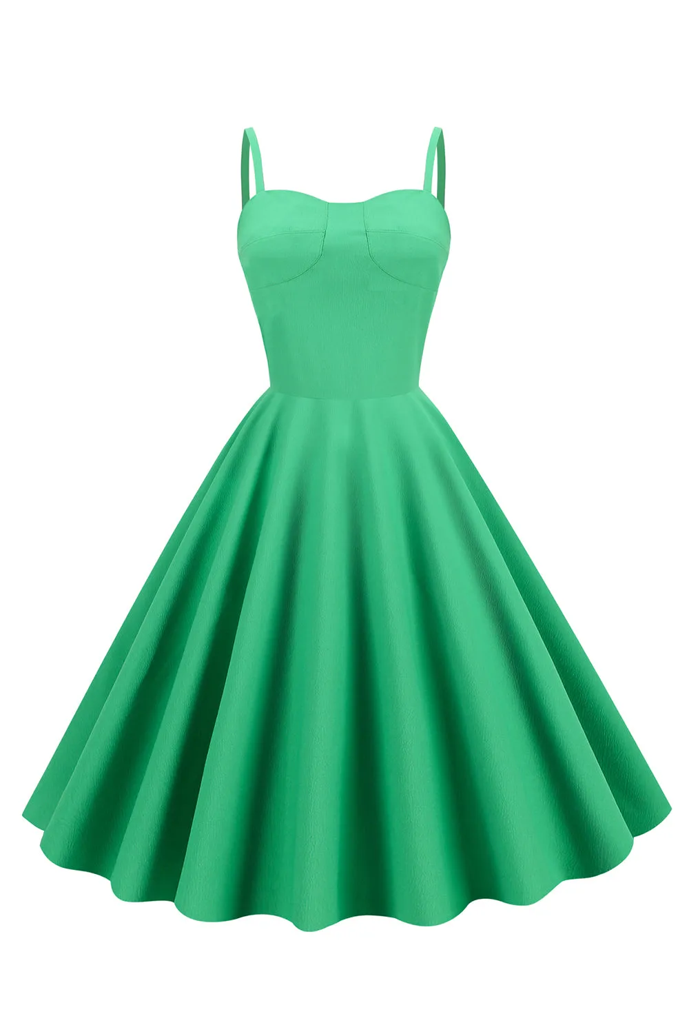 Green Spaghetti Straps 1950s Dress sold by Zapaka