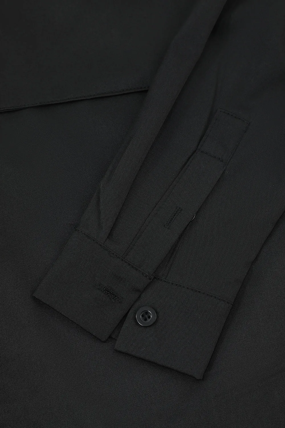 Black Men's Wrinkle-Free Solid Long Sleeves Dress Shirt sold by Zapaka product image thumbnail 5