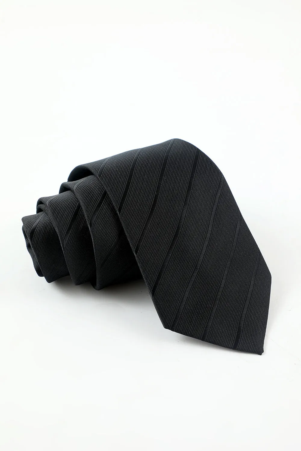 Black Stripe Men's 5-Piece Accessory Set Tie and Bow Tie Pocket Square Flower Lapel Pin Tie Clip sold by Zapaka product image thumbnail 5