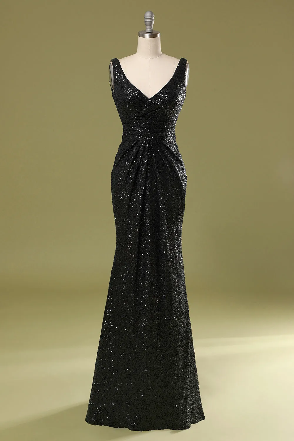 Long Black Sequins Dress sold by Zapaka