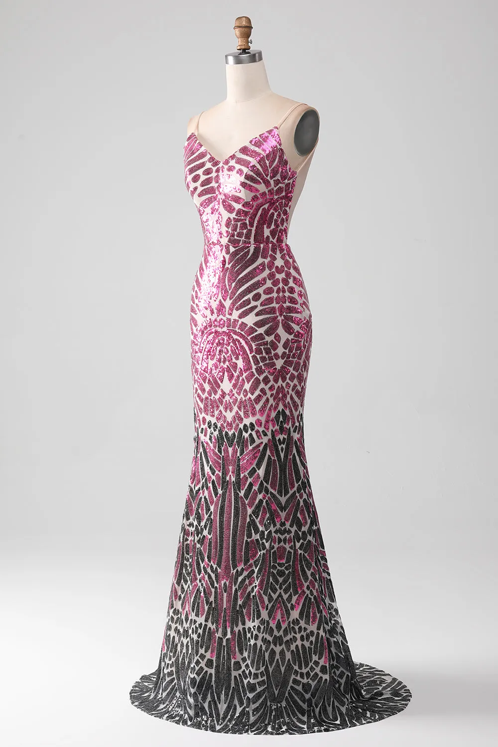Sparkly Spaghetti Straps Mermaid Prom Dress with Backless sold by Zapaka product image thumbnail 3